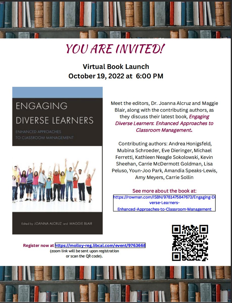 JoannaAlcruz's tweet photo. You are cordially invited to #EngageDivLearners virtual #booklaunch on Oct. 19th! Register here for this free event: https://t.co/zudJpekSGJ
@MOSTMaggieBlair @AndreaHonigsfel @MubinaSchroeder @eve_dieringer @mferretti1108 @sheehank11 @DrMcD12 @lpelusoteacher @Clsoll4 @RLPGBooks https://t.co/GsagfPm4cl