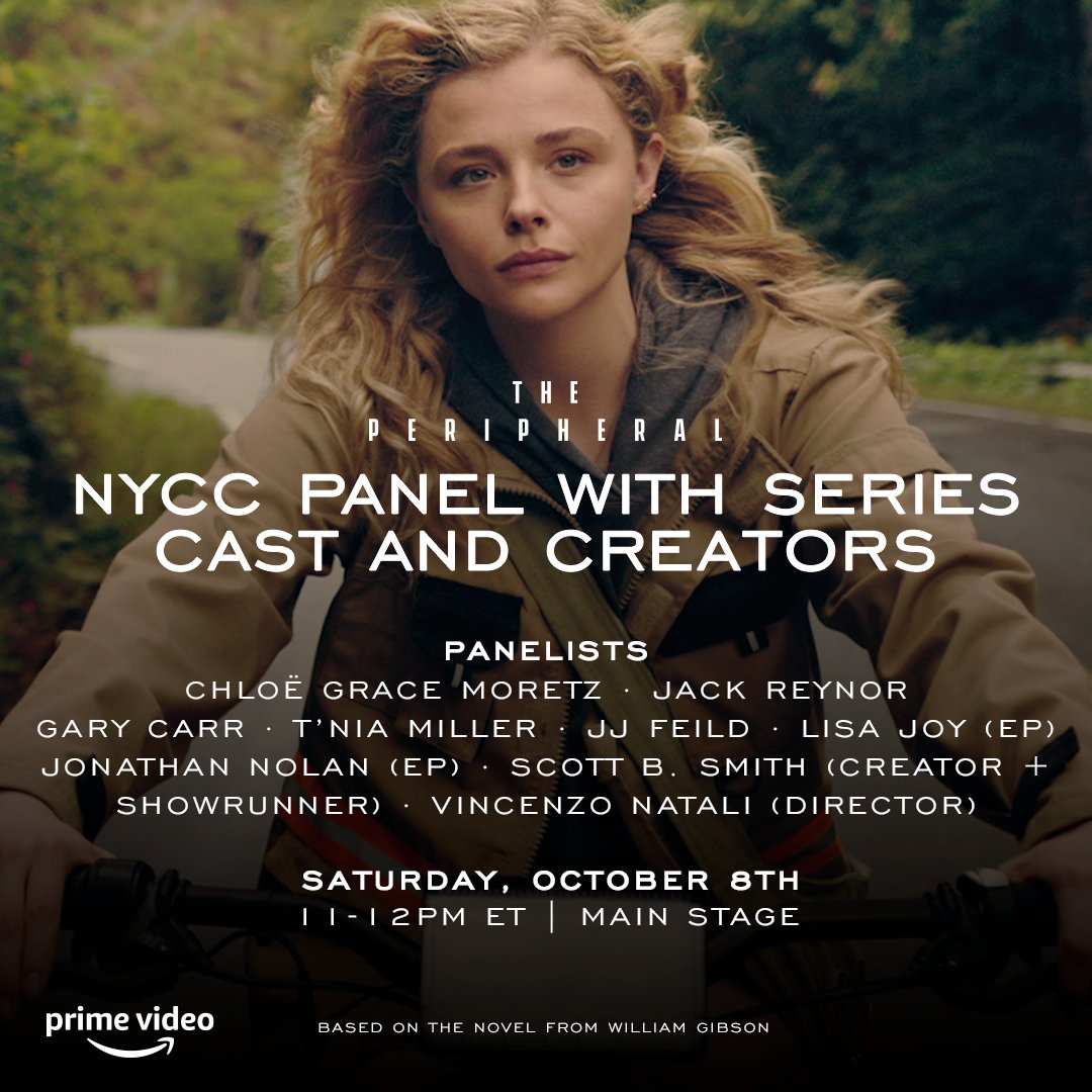 It's almost here. Don't miss #ThePeripheral #NYCC panel on the Main Stage this Saturday from 11AM-12PM ET.