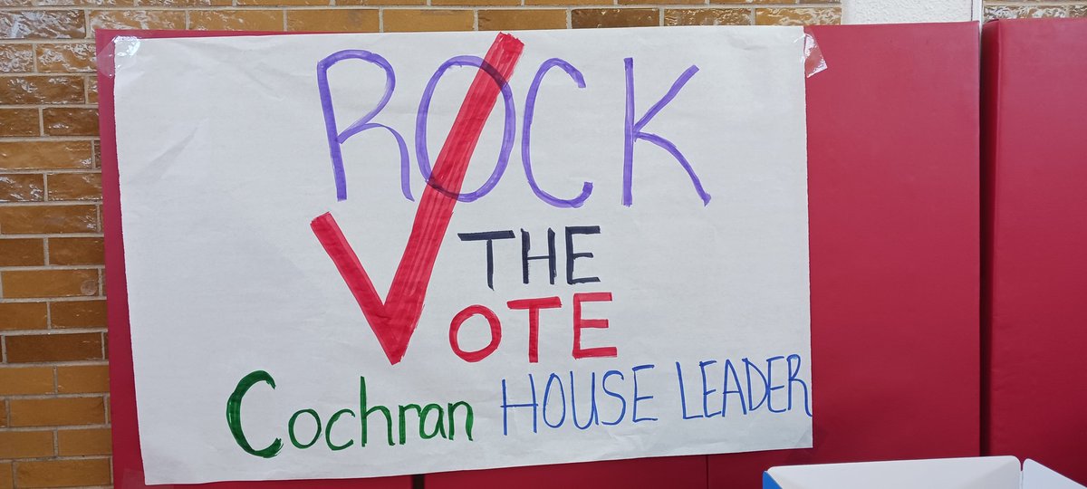 CounselorWMS2's tweet photo. Voting Day is here!! After two weeks of campaigning, giving/listening to speeches and learning about the democratic process from their teachers, 3rd-5th grade Cochran students cast their electronic ballots today to vote for their House Leader/Ambassador! https://t.co/hhq0qZcNiN