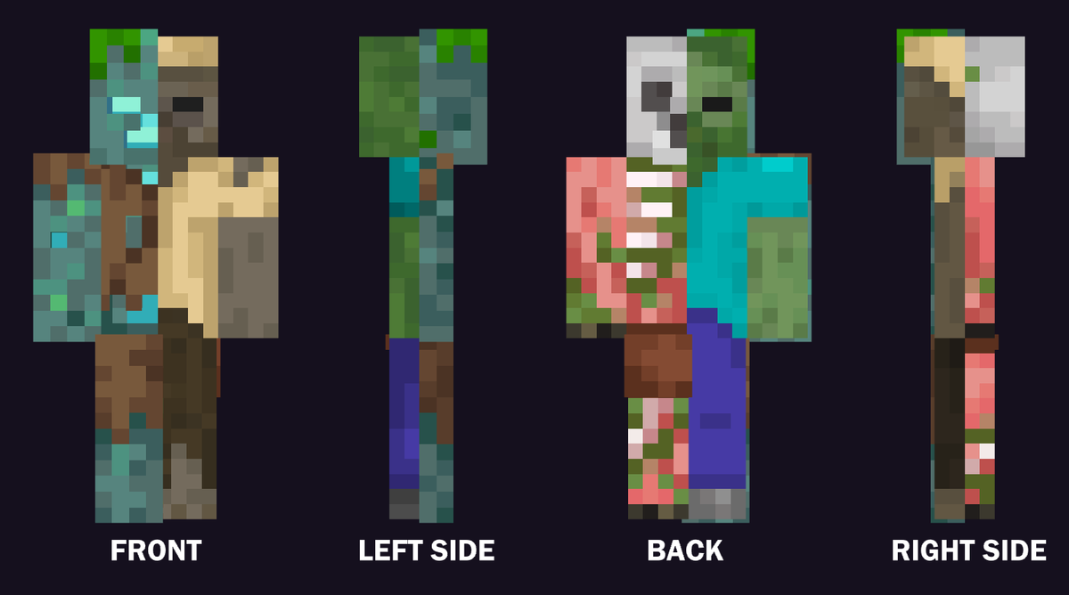 DynamicDragones's tweet photo. #FeatureMeMinecraft 
It's my 4-in-1 Zombie Pack! https://t.co/qSGYDQ3kb9