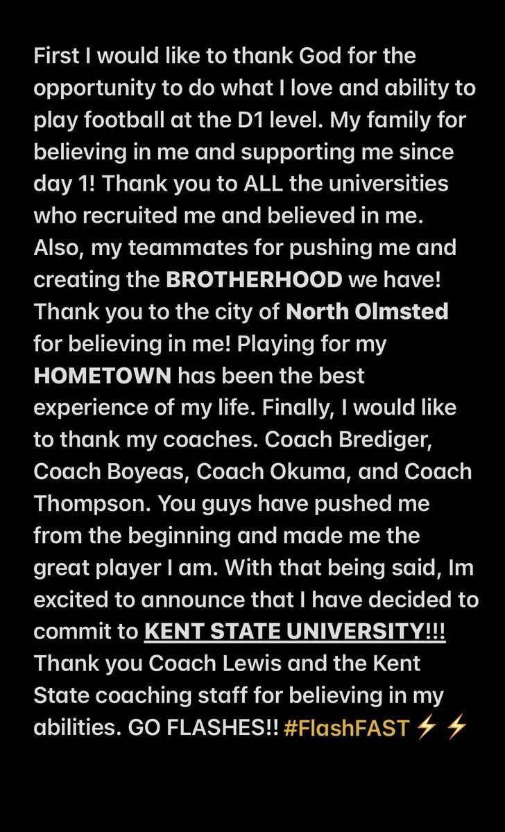 jkelley_6's tweet photo. COMMITTED!!!⚡️#Stayinghome #FlashFAST⚡️ @TheHC_CoachLew @CoachAndySowder @CoachMattyJ @KentStFootball https://t.co/rf6O0xbL0e