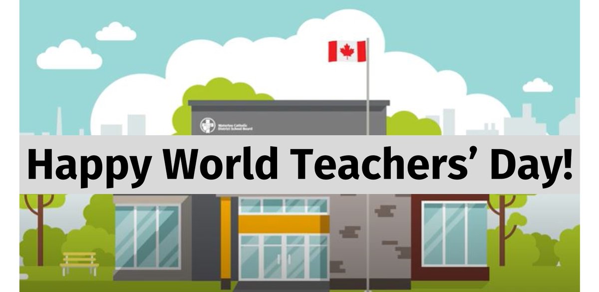 WaterlooCDSB's tweet photo. Wishing all our #WCDSBAwesome @WCDSBNewswire Teachers a very happy World Teachers' Day! Thanks for all you do day in, day out, being Heart of the Community and fostering Success for Each and a Place For All!🍏🍎 https://t.co/Wv19yLRWoh
