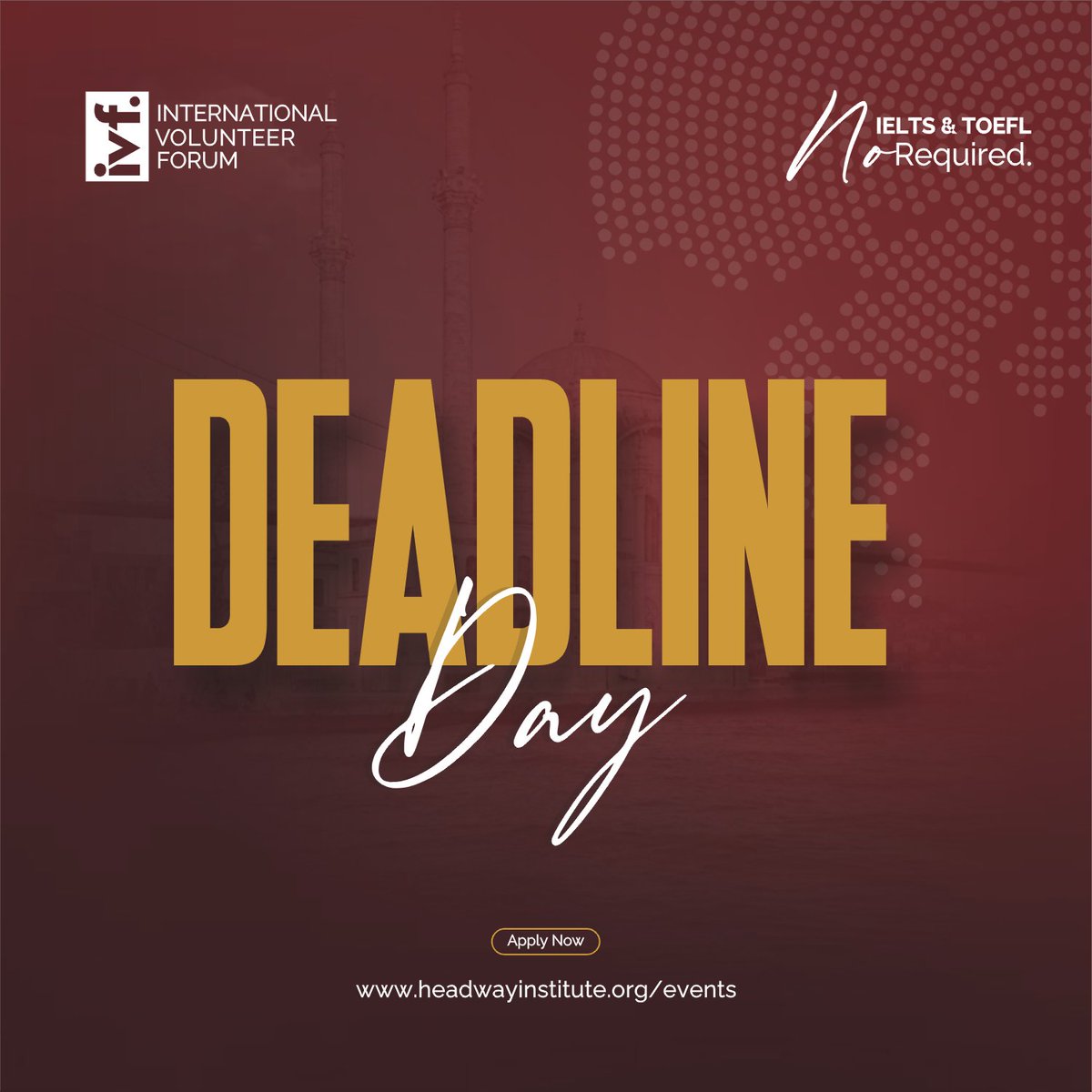 Headway_isa's tweet photo. 📣📣 DEAD OR ALIVE on DEADLINE Day?

Have you applied already? Let us know in the comment section.

📣📣FEW HOURS LEFT TO APPLY 📣📣

Applications are closing in a few hours to apply for IVF 2022, which will take place in Istanbul, Turkey from Nov 17-20th 2022.

#IVF2022 #hisaivf https://t.co/uVkLc1JR2i