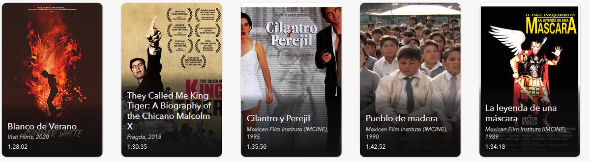 #HispanicHeritageMonth <a href="/AldenLibrary/">OhioULibraries</a> streaming films from Mexican Film Institute, 1956-2020.  bit.ly/3SLqOn2 avail to fac/staff/students. Not all have subtitles or will have english transcripts.