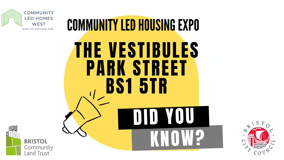 BristolCLT's tweet photo. Next week (10 - 14 Oct) @clhwest is hosting a Community Led Housing Expo. Your chance to see designs by five groups who are hoping to get their own piece of Bristol &amp; create the innovative housing solutions the city needs. 10.00 - 17.00, Mon-Fri, The Vestibules, Park Street. RT https://t.co/mqQNLTGHM8