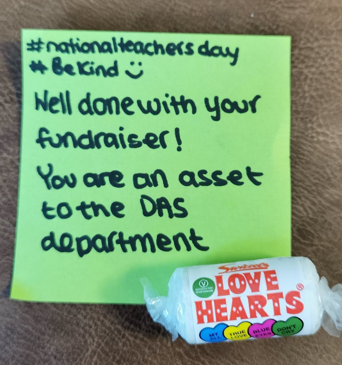 When you come back to your classroom after a meeting and this is waiting for you on your desk...thank you to our wonderful Well-Being Captains, you made my day 💙 😁 #TeachersDay2022 #togetherness <a href="/BellBaxSupport/">Bell Baxter High School Support Faculty</a>