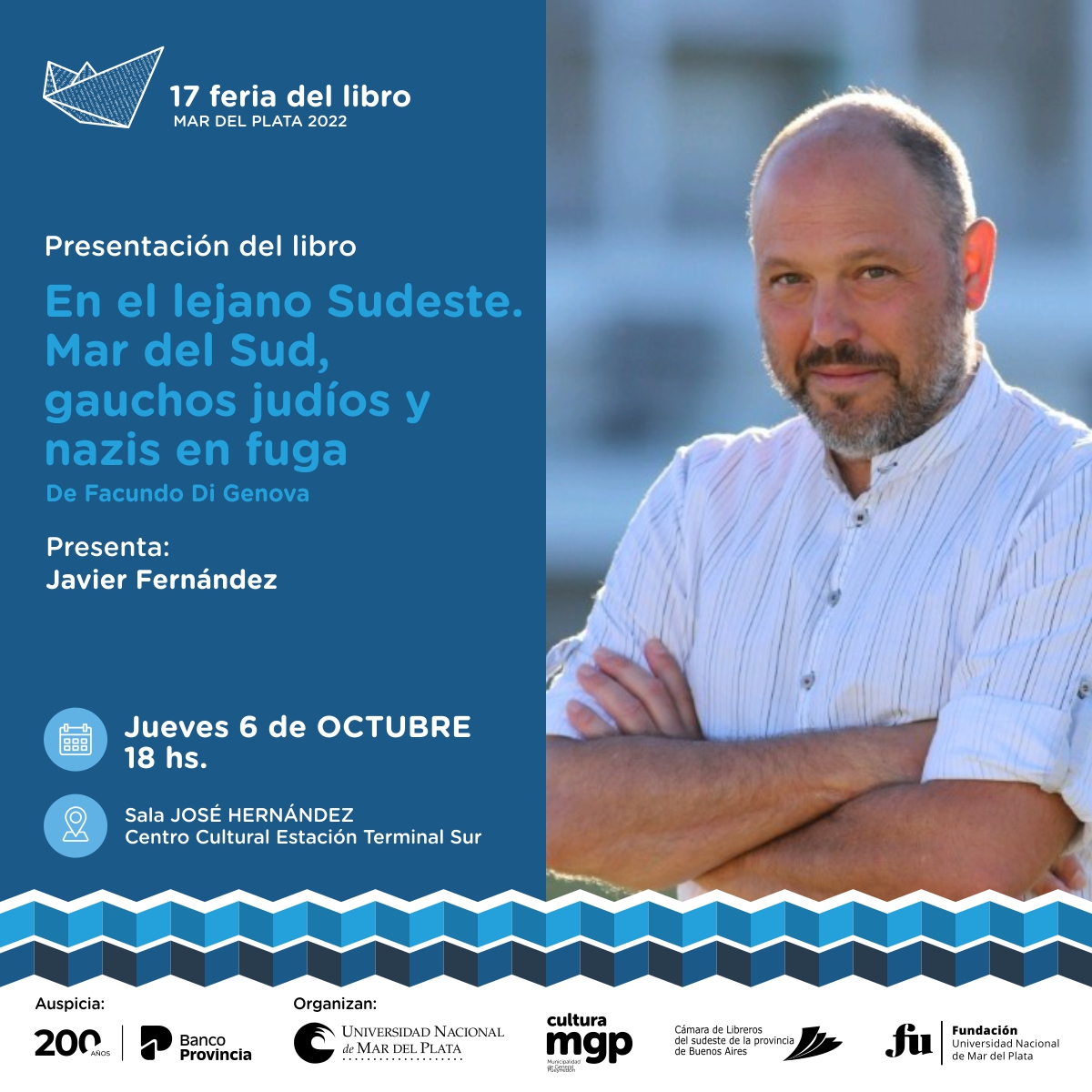 Este jueves <a href="/facundodigenova/">facundo di genova</a> presenta su libro de no-ficción que tiene como escenario al Remanso en Mar del Sud, el lugar empleado por el espionaje nazi como cabecera de playa para desembarcos clandestinos durante la Segunda Guerra Mundial. ¡Imperdible!