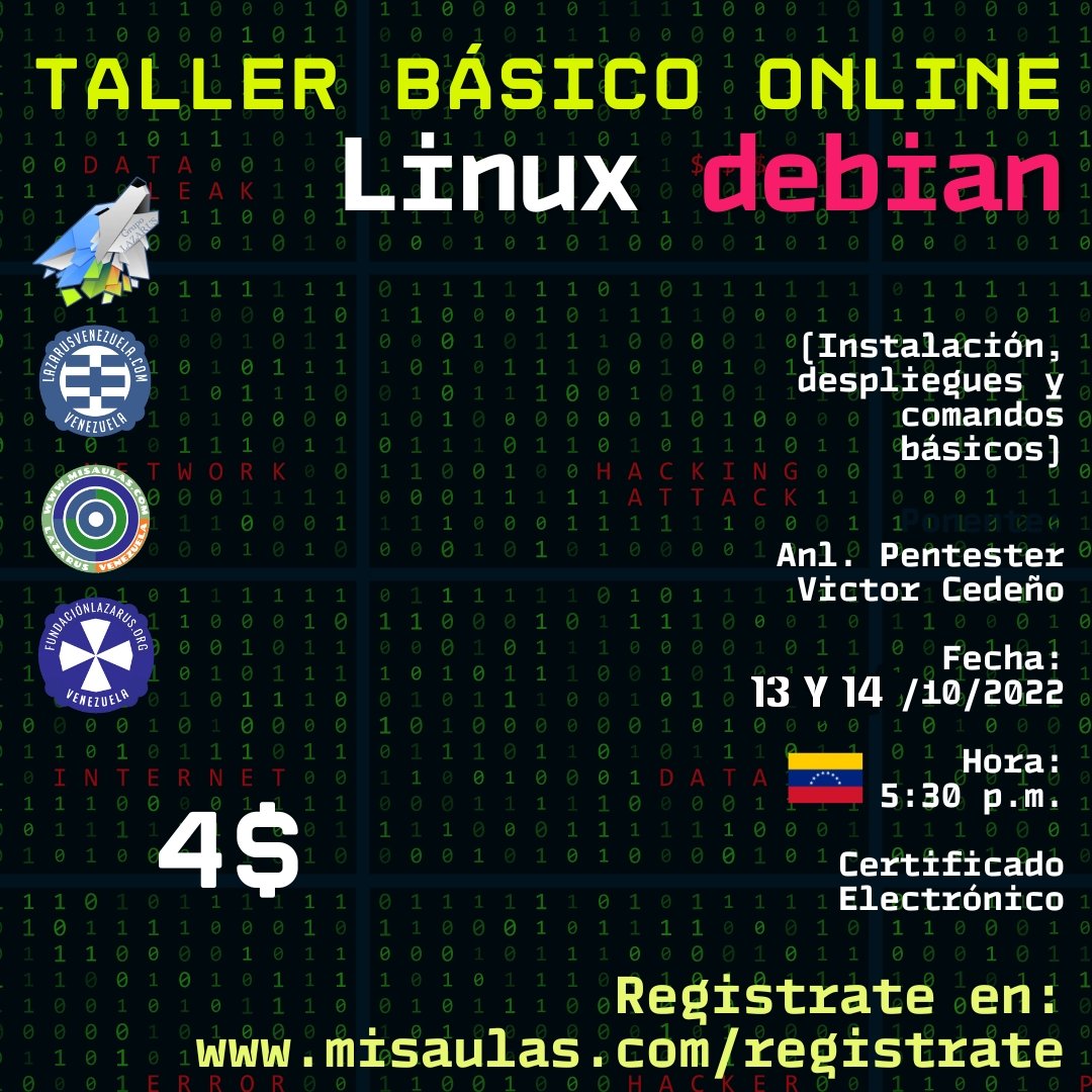 LAZARUSCIIL's tweet photo. Taller básico Linux Debian

Es una formación obligada dentro del mundo de los Pentester, los Informáticos Forense y los especialistas en OSINT(Inteligencia de fuentes abiertas).

https://t.co/eoh07LPSAI https://t.co/1jNGNNZQwm