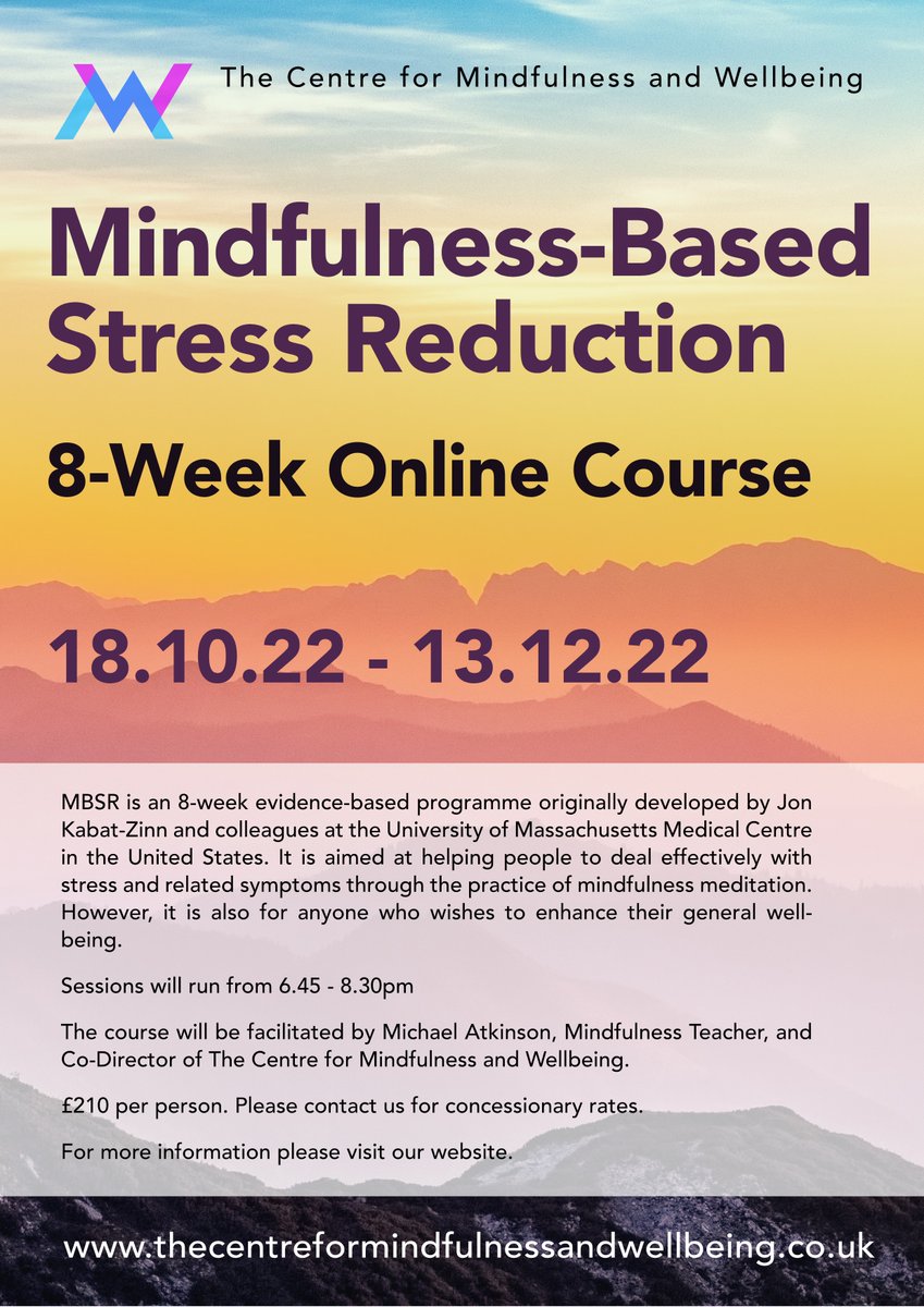 mpa4470's tweet photo. There are places remaining on our next MBSR course. Book via our website: https://t.co/qz22X0VqTJ https://t.co/JQbnFkiN2E