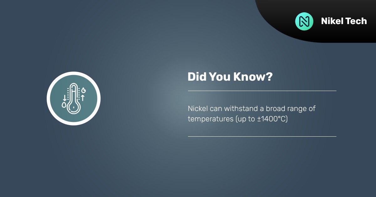 nikeltechco's tweet photo. Did you know that Nikel is extremely heat resistant, making it a perfect component for #ElectricCars  and #spaceaviation.  

#nikel #nickel #tech #technology #nikeltech #tesla #cordano https://t.co/tj63WGZnle