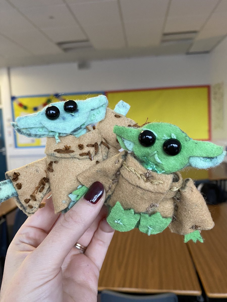 kmorrowRQT's tweet photo. Wider Achievement craft made their very own Baby Yoda! From being a class of complete beginners at sewing to putting together a pattern, I am delighted! Well done! @RHSWiderAchieve https://t.co/Bi3Nc4YikW
