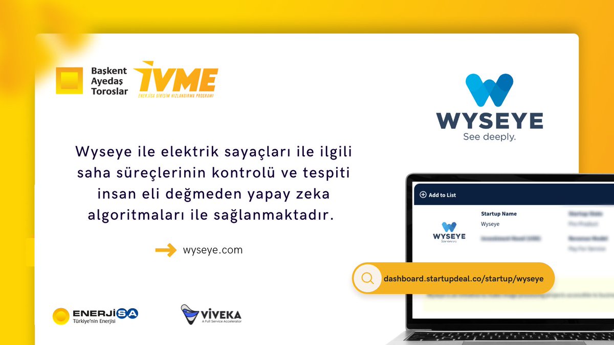 VivekaInc's tweet photo. İVME Programı'nda PoC süreci başladı. Bu sürece dahil olan girişimlerden @wyseye, sayaçlarla ilgili saha süreçlerinin kontrolünü insan eli değmeden yapay zeka ile sağlamak için çalışmalarını yürütüyor.

@wyseye'nin one pager'ını incelemek için👇
https://t.co/0YSDIvLK5z https://t.co/24NeWRouMP