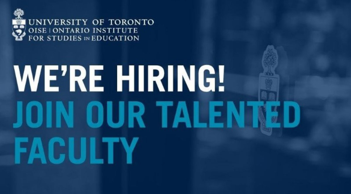 CTL | OISE (@ctloise) on Twitter photo JOB ALERT!
We're accepting applications for Chair of <a href="/CTLOISE/">CTL | OISE</a>!
The new Chair will advance a dept. culture + research, teaching + teacher ed. programs that are critically informed, anti-oppressive, anti-racist, decolonial + inclusive.
Apply by Dec. 1/22: jobs.utoronto.ca/job/Toronto-Ch… JOB ALERT!
We're accepting applications for Chair of <a href="/CTLOISE/">CTL | OISE</a>!
The new Chair will advance a dept. culture + research, teaching + teacher ed. programs that are critically informed, anti-oppressive, anti-racist, decolonial + inclusive.
Apply by Dec. 1/22: jobs.utoronto.ca/job/Toronto-Ch…