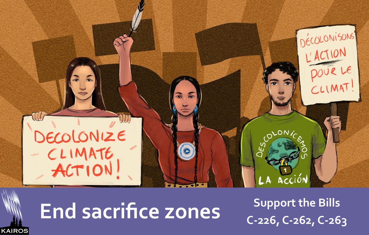 kairoscanada's tweet photo. Help advance 3 Bills to #EndSacrificeZones in Canada & worldwide. Ask your MP to support Bills #C226 #C262 #C263 today - https://t.co/1v5UhiM3dS #KAIROSClimateAction #DecolonizeClimateAction #EnvironmentalRacism #CorporateAccountability #Open3Justice https://t.co/pQy6j36tsc