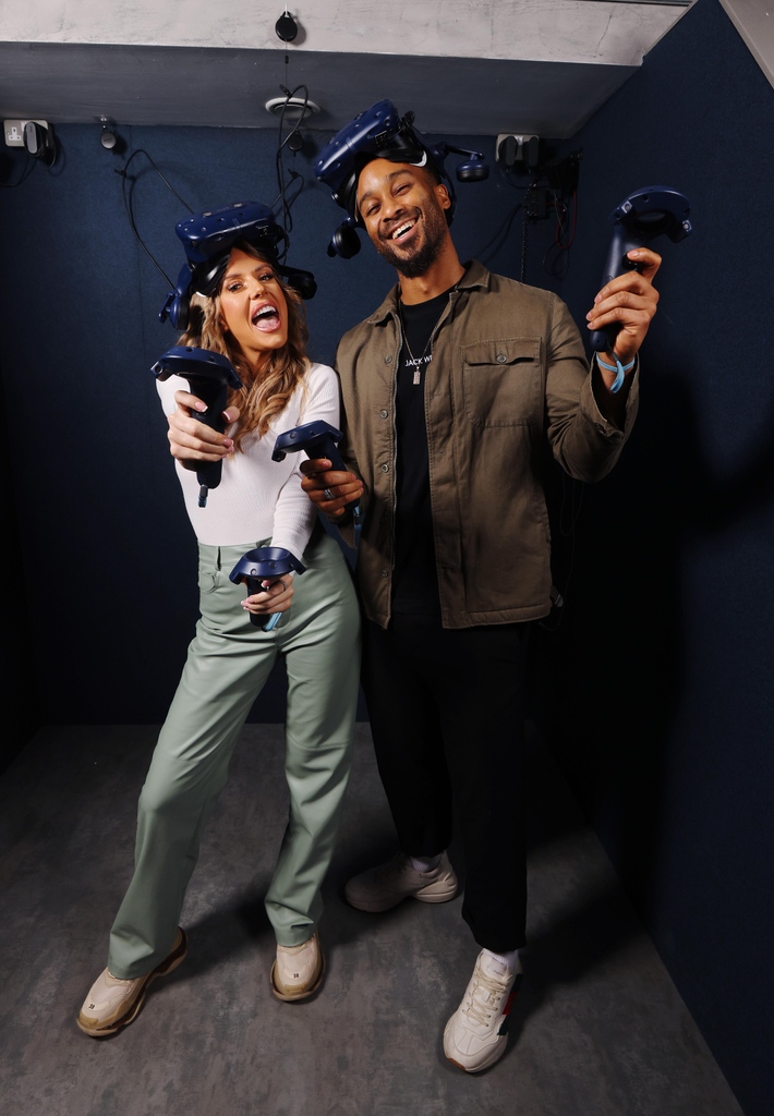 Imported from image metadata:
*** FREE FOR EDITORIAL USE ***
Faye Winter and Teddy Soares attend Valentine’s party at DNA VR, London’s biggest virtual reality gaming arcade -
dnavr.co.uk
------------