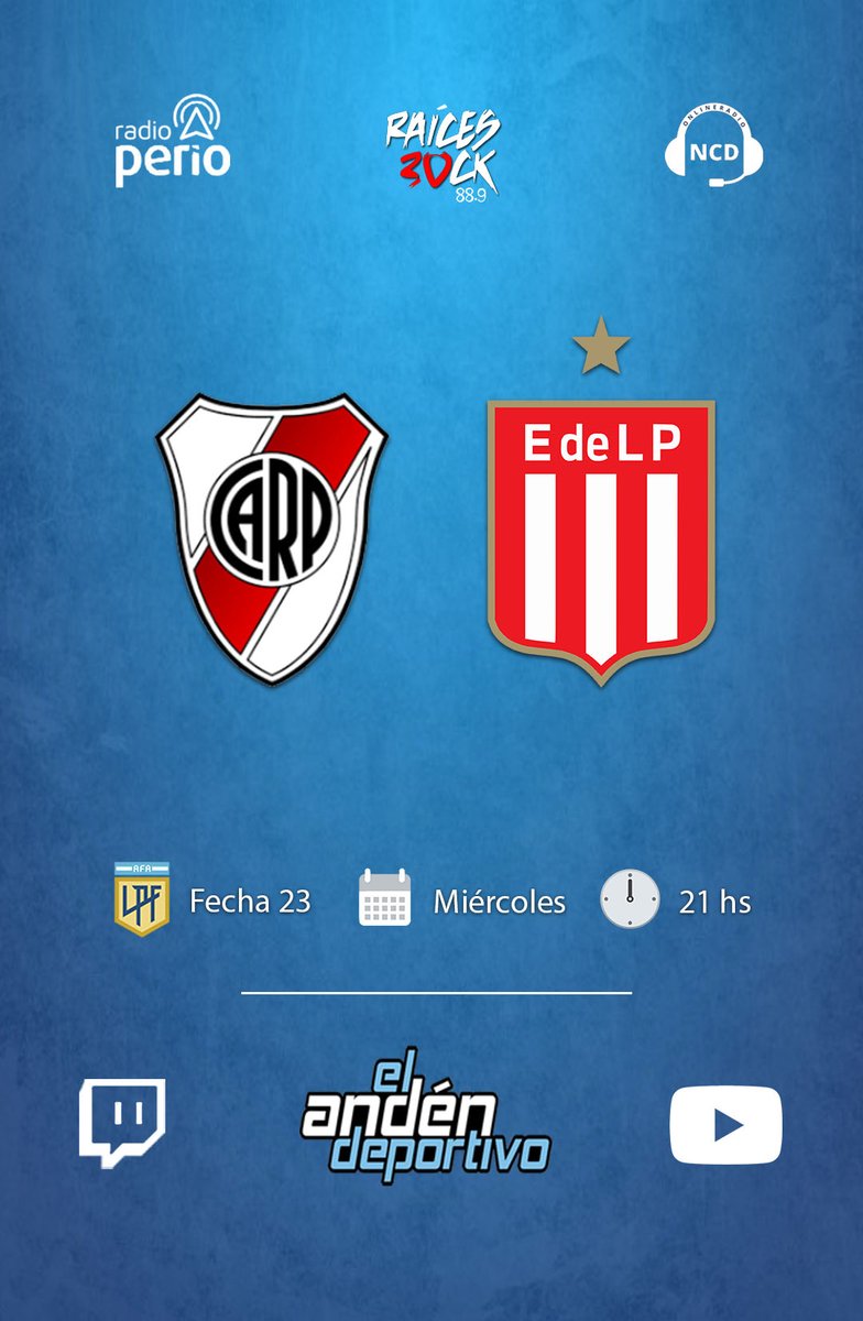 Sumate a la transmisión de hoy <a href="/fmraicesrock/">FM Raíces Rock</a> #radioperiook #ncdradioensenada #River  #EdeLP #fecha23