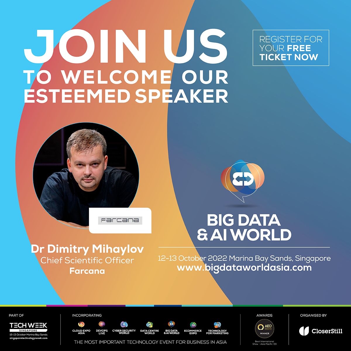 Dr. Dimitry Mihaylov will be attending the <a href="/bdwasia/">Big Data & AI World Singapore</a>, Singapore event held on the 12-13th of October, where he will discuss the importance of collecting digital data in #Web3 gaming sector to assist the healthcare sector in preventing or curing potential diseases.