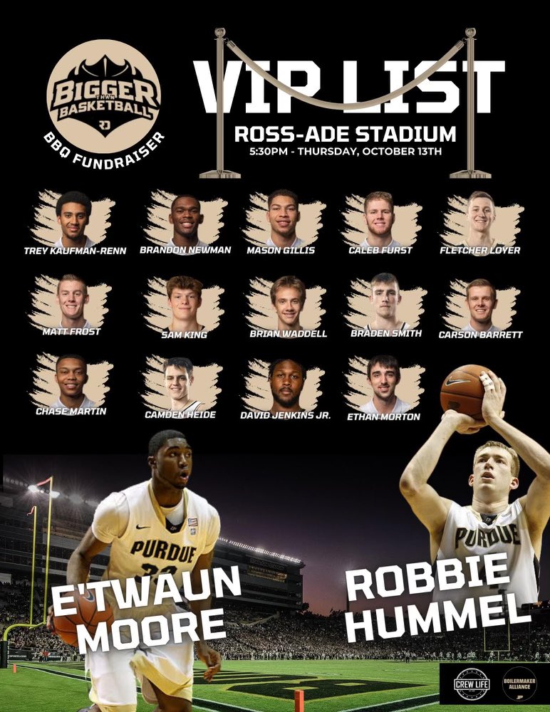 I’m excited to attend the Bigger Than Basketball BBQ fundraiser on 10/13. I hope you’ll join us for a fun night to support a great cause! #boilerup  eventbrite.com/e/dinner-ft-ro…