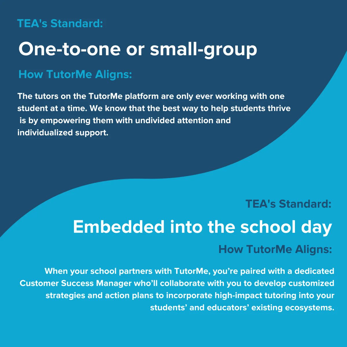 tutorme's tweet photo. TutorMe is TEA-approved. What does that mean? It means we're here for you, Texas educators! If you're looking for an on-demand partner to support your implementation of high-impact tutoring, we're ready for you! Contact us today to get started: https://t.co/SF43yp7N7d. https://t.co/tjhdLIM6ES