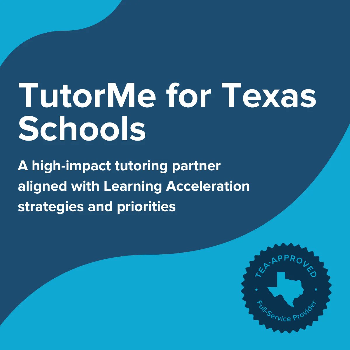 tutorme's tweet photo. TutorMe is TEA-approved. What does that mean? It means we're here for you, Texas educators! If you're looking for an on-demand partner to support your implementation of high-impact tutoring, we're ready for you! Contact us today to get started: https://t.co/SF43yp7N7d. https://t.co/tjhdLIM6ES