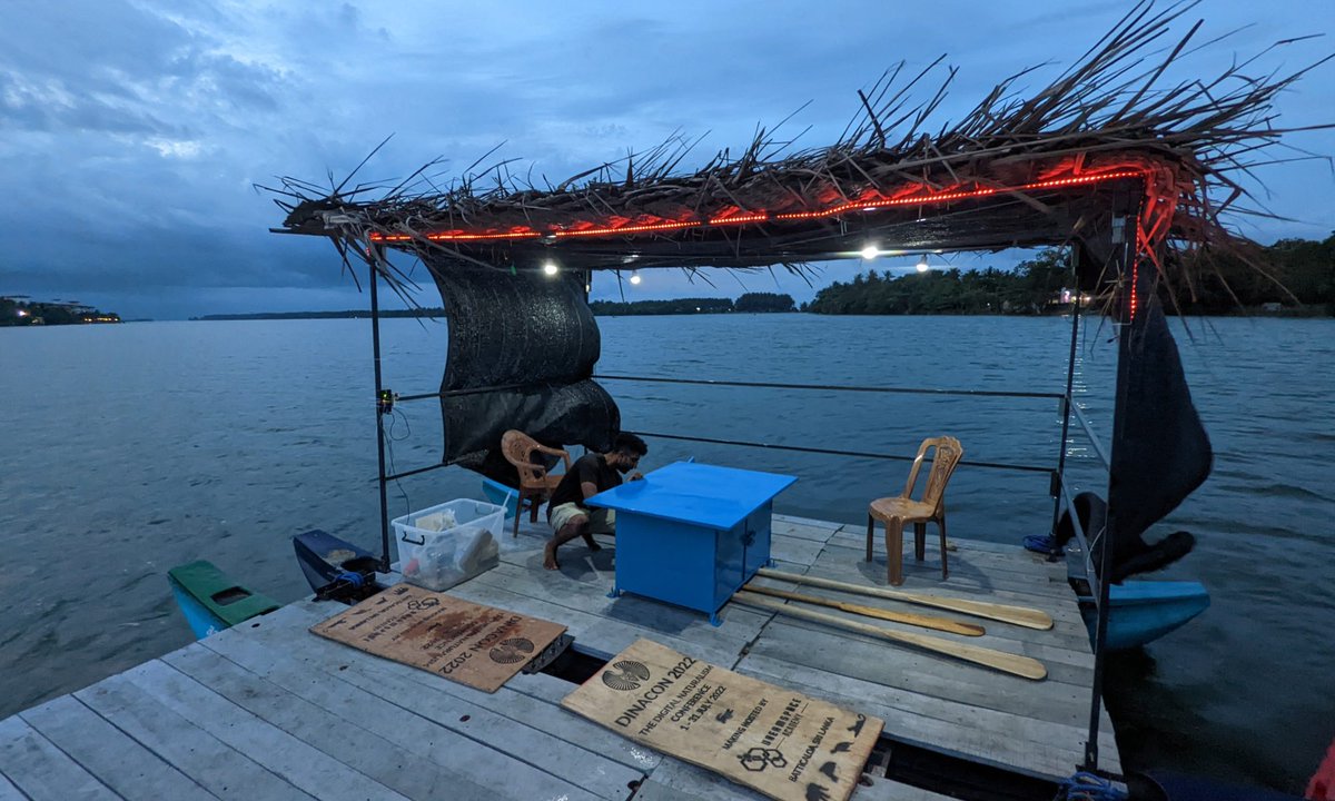 Dinaconference's tweet photo. Our fearless leader @HikingHack utilized grant money to make a floating makerspace for the Batticaloa lagoon https://t.co/5aoEk98705 https://t.co/1tQ5II7jQD