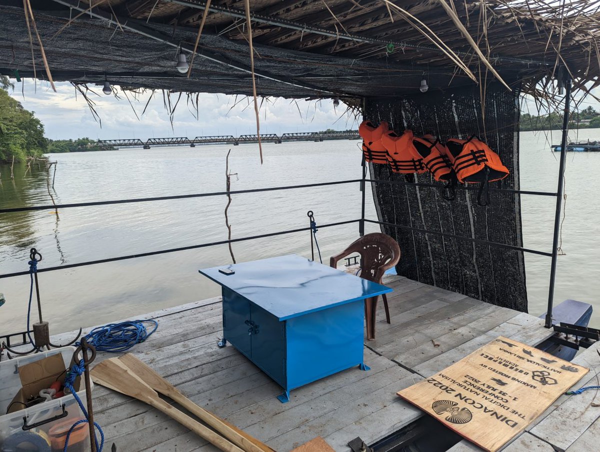 Dinaconference's tweet photo. Our fearless leader @HikingHack utilized grant money to make a floating makerspace for the Batticaloa lagoon https://t.co/5aoEk98705 https://t.co/1tQ5II7jQD