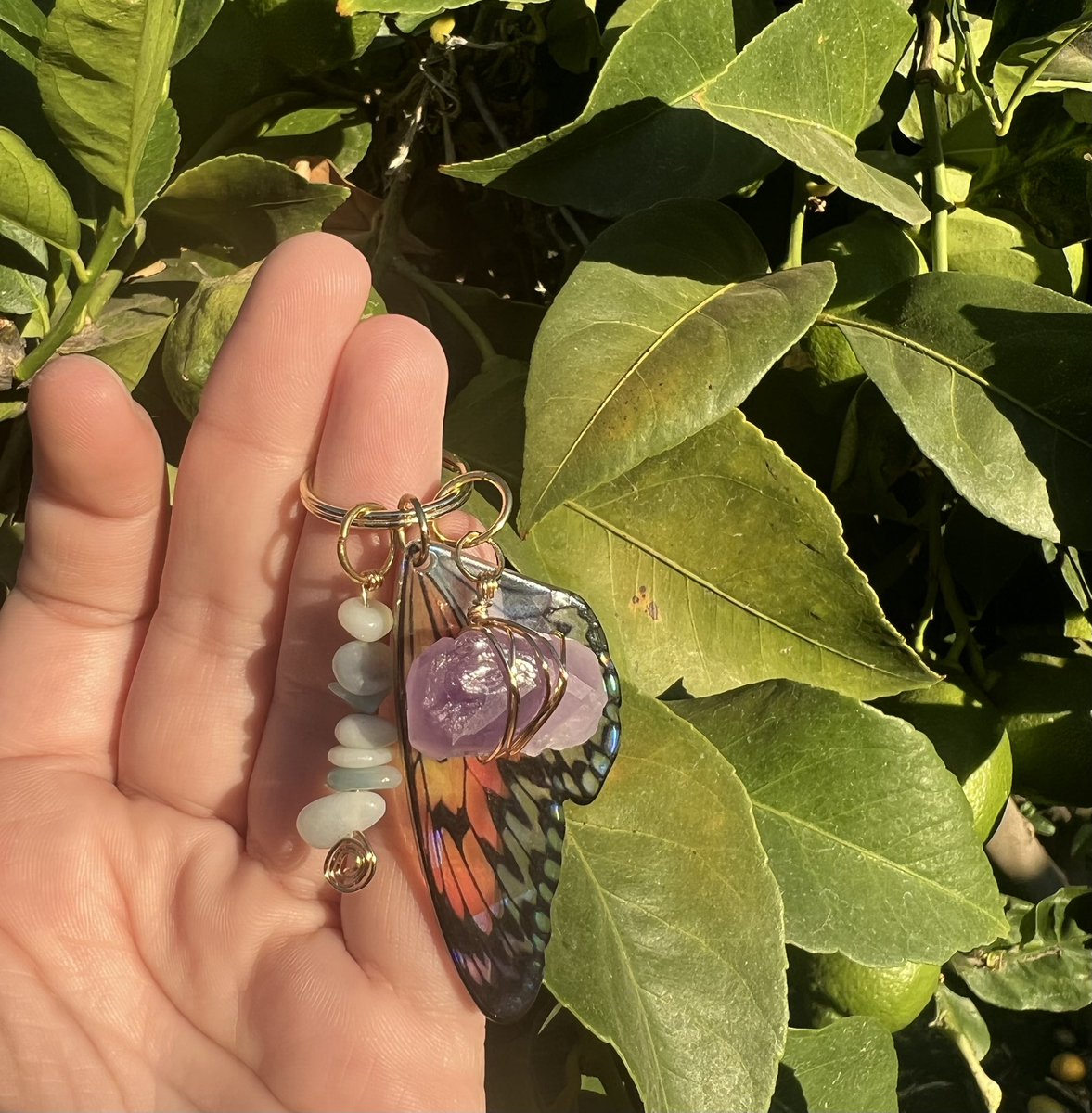 only the amazonite x amethyst butterfly wing keychain is left 🥹🦋💟 casswraps.bigcartel.com