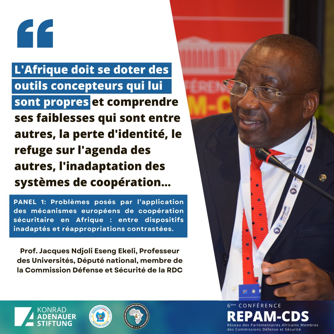 Kas_sipodi's tweet photo. Selon le Professeur @jacdjo1, construire la #sécurité africaine est de la propre responsabilité de l’#Afrique. Qu'en pensez-vous ? #KAS4security #REPAM #Kinshasa https://t.co/faZlCy4TvO