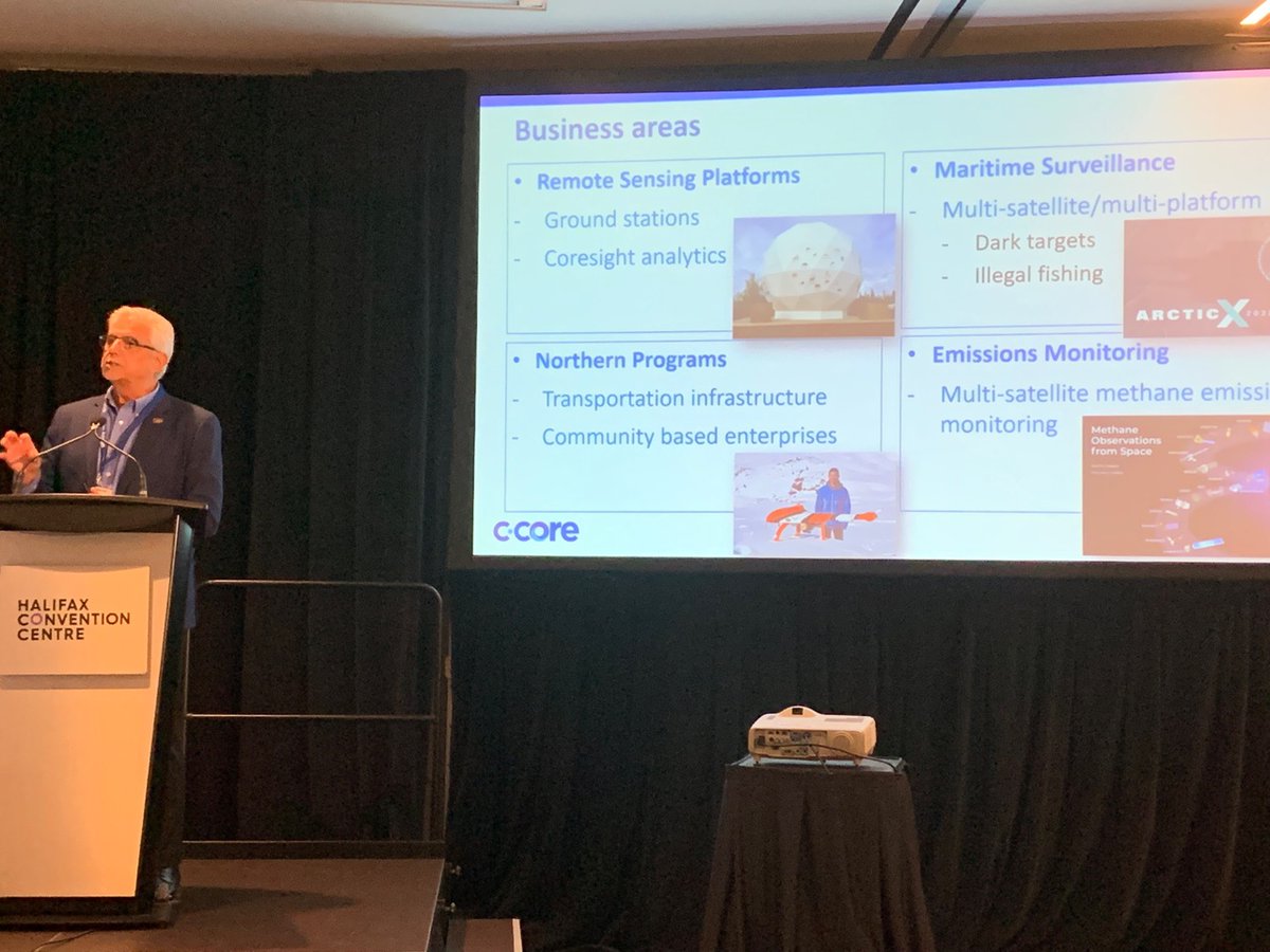 ccore1975's tweet photo. Our LOOKNorth Managing Director, Paul Adlahka, presented at @ACADA_Atlantic Aerospace &amp; Defence Connector event yesterday during @DEFSECAtlantic. Attendees heard about C-CORE’s #RemoteSensing innovations, including our work on #MaritimeSurveillance and #EmissionsMonitoring. https://t.co/OYmQtHzaPN