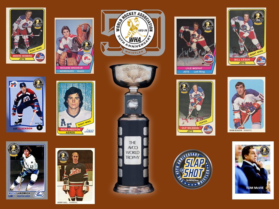 Cool Fact. NO ONE CAN TOUCH THE AVCO CUP UNLESS THEY WON IT. That means that these eleven WHA alumni who will be in Whistler this weekend have that honour. Cup will be a all Alumni events then <a href="/pastimesports/">Pastime Sports</a> on Sunday.<a href="/DonnieandDhali/">Donnie & Dhali</a> <a href="/TheSportMarket/">Tom Mayenknecht</a> <a href="/WorldHockeyDAO/">World Hockey Alliance- WHA</a> <a href="/Bladesvoice/">Les Lazaruk</a>