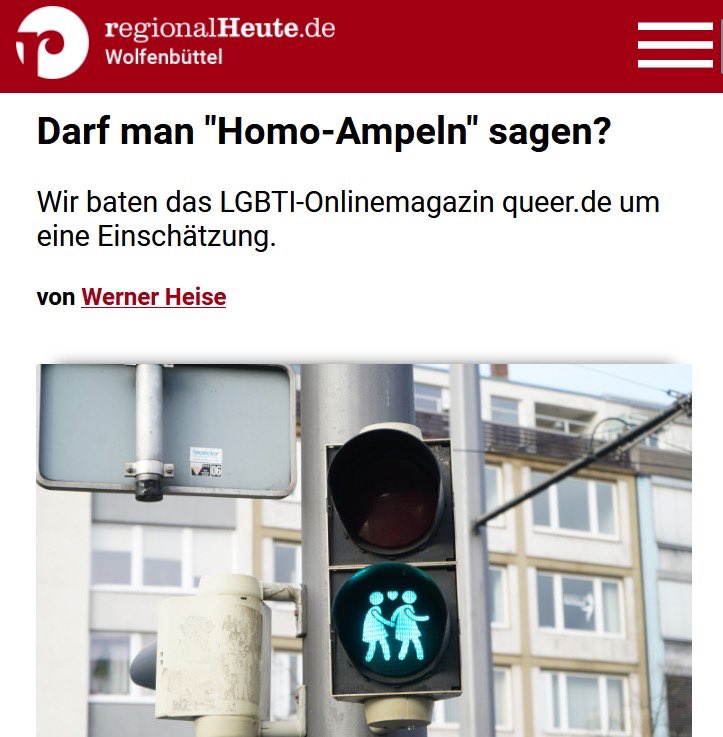 queeriban's tweet image. Aus der Reihe "Schöner schreiben über Lesben und Schwule" bzw. Glückwunsch an @regionalHeute zur schönen Wortschöpfung #Liebesampeln regionalheute.de/wolfenbuettel/…