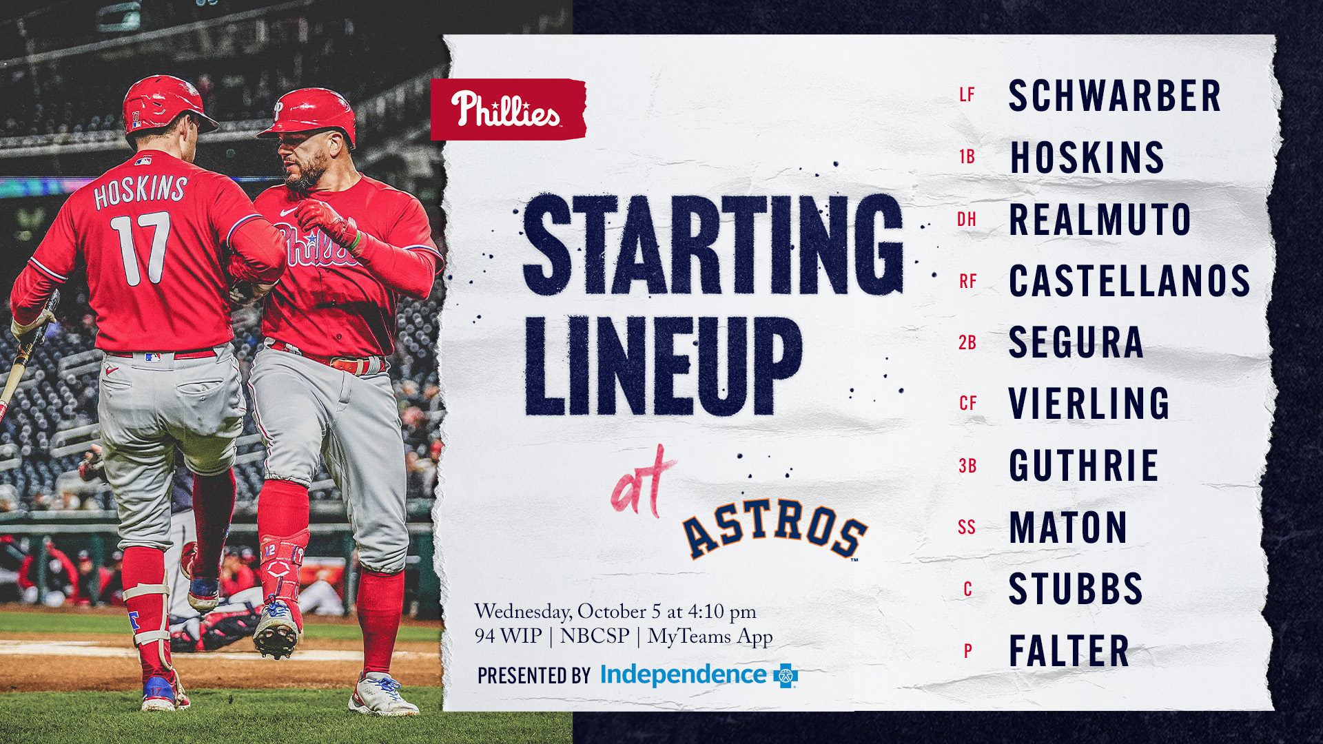 Philadelphia Phillies Uniform Lineup