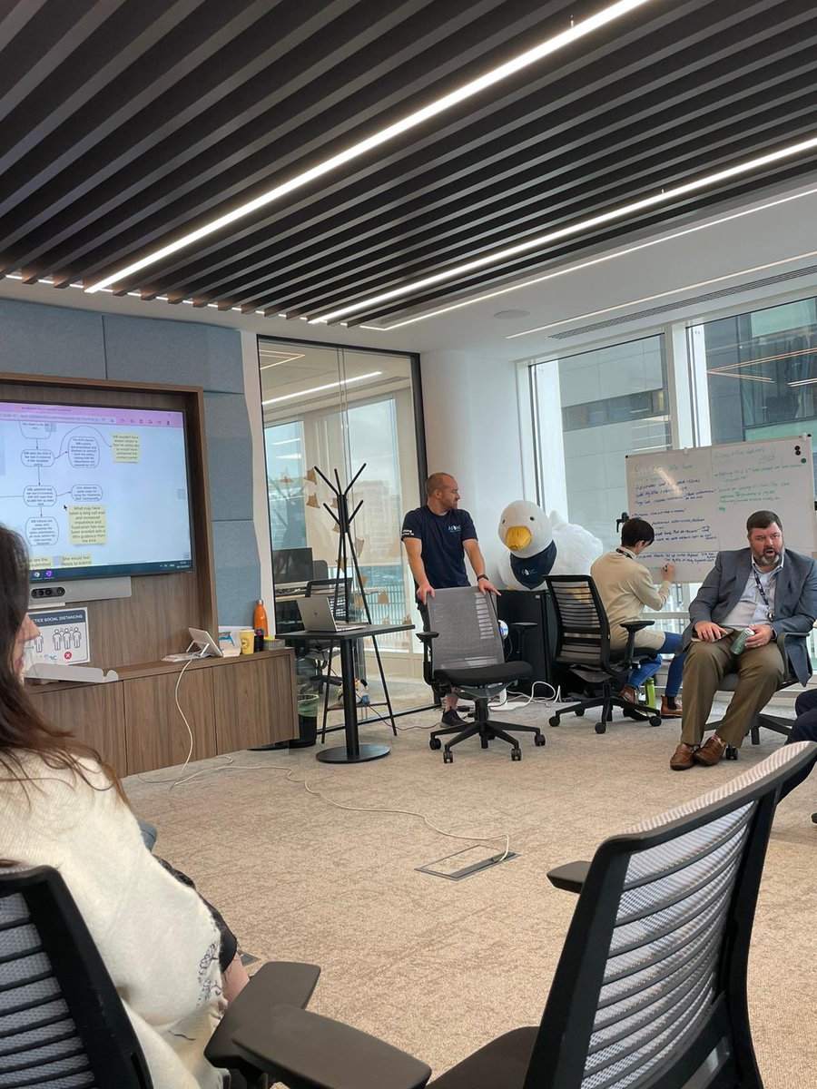 MrsDMorrow's tweet photo. ‘Show and Tell’ Today for our #incubationlab ! Pre read of #PRFAQs, pitch of proof of value storyboard & sharing our learnings from discovery! Yes, we brought donuts 🍩Absolutely brilliant morning @aflac NI!! #Tech #innovation #learning #learningbtdoing #experiment https://t.co/Pv31vzSy7B