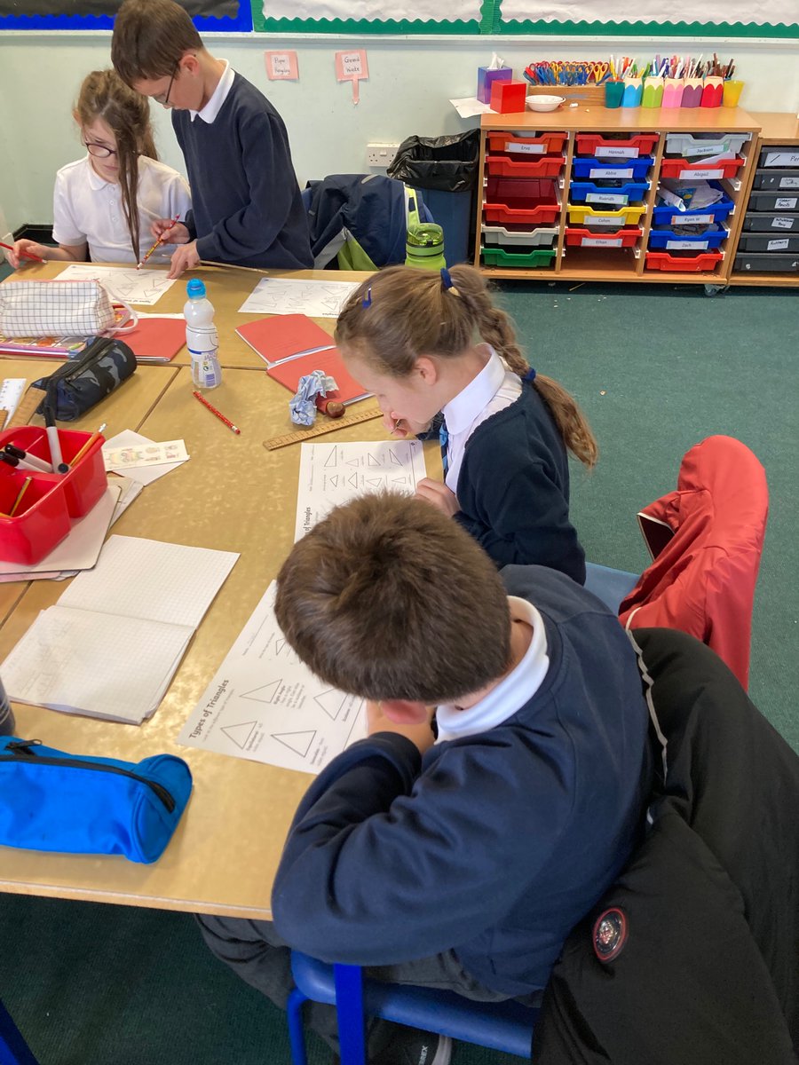 MrsLiddle_LPS's tweet photo. Today Primary 5  investigated different types of triangles. I wonder if they can tell you all of the types we found! https://t.co/zZVrysijb6