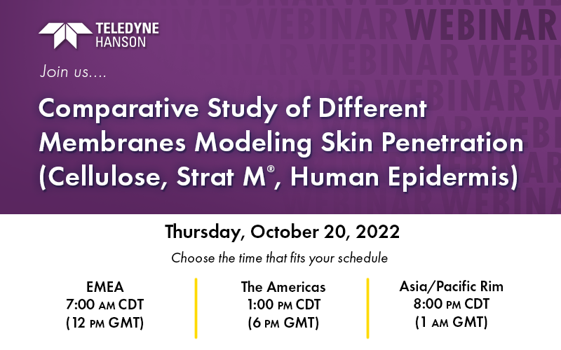 bseibel's tweet photo. Coming in a few weeks, a new Hanson webinar! Tune in on October 20th to learn about different membranes modeling skin penetration. Tune in from the times below:
#Hanson

7AM: https://t.co/n75MEDpiNz
1PM: https://t.co/17Z62zlvIb
8PM: https://t.co/b87129dlQL https://t.co/qhGt3OiMMg