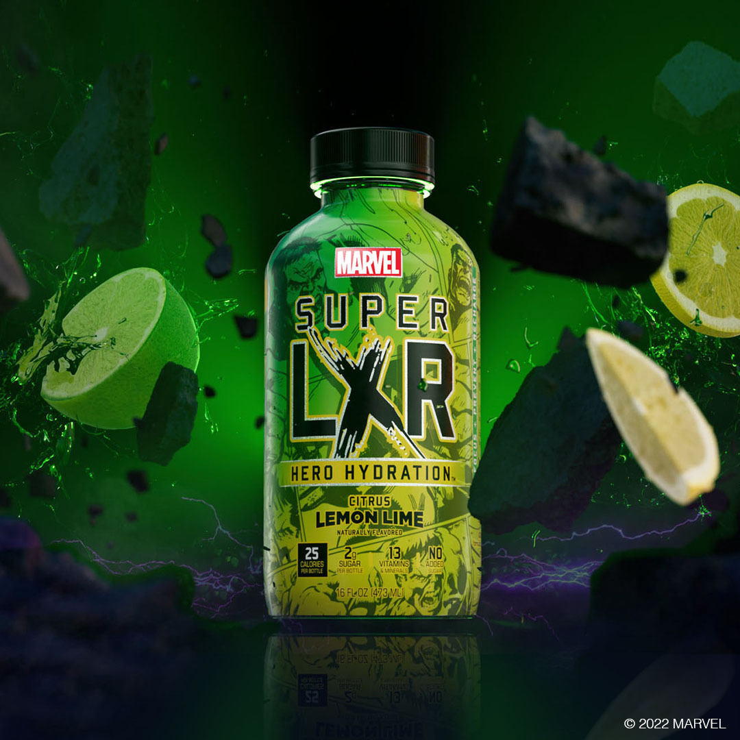 DrinkAriZona's tweet photo. Introducing Marvel x AriZona Super LXR Hero Hydration: Lemon Lime 💚

Inspired by the Incredible Hulk, and flavored with real juice! https://t.co/pMwcXctYFf