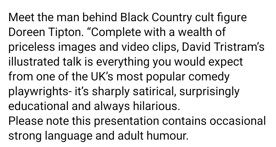 sandwelllibs's tweet photo. Confessions of a Comedy Writer-an evening with David Tristram 🤣🤣🤣
Live @ Wednesbury Library, Friday 7 October, 7.30pm (doors 7pm) FREE event
FREE Event- Tickets: https://t.co/A48O0f1CQa or call Wednesbury Library on 569 4945 https://t.co/j9HkGGzX70