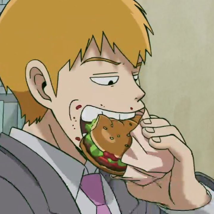 cherrymoped's tweet photo. why does reigen always eat his food in the most disgusting atrocious slobbish way https://t.co/Ap6eQ5hUPH