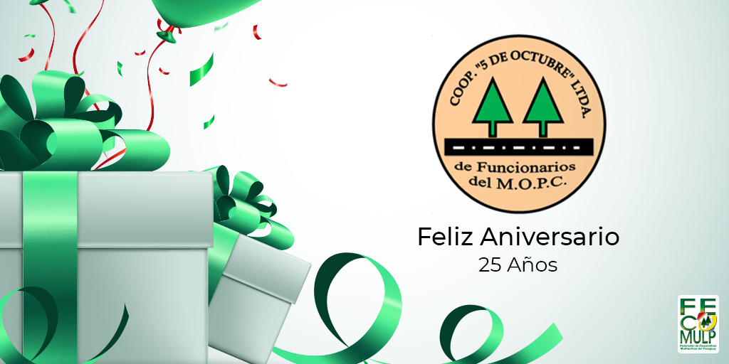 fecomulpoficial's tweet photo. ¡Muchas Felicidades a la Cooperativa 5 de Octubre Ltda., por sus 25 años y por tantos éxitos logrados! 🎂🥂
#Fecomulp #Cooperativas #25Años #Aniversario https://t.co/VE42nO6OIC