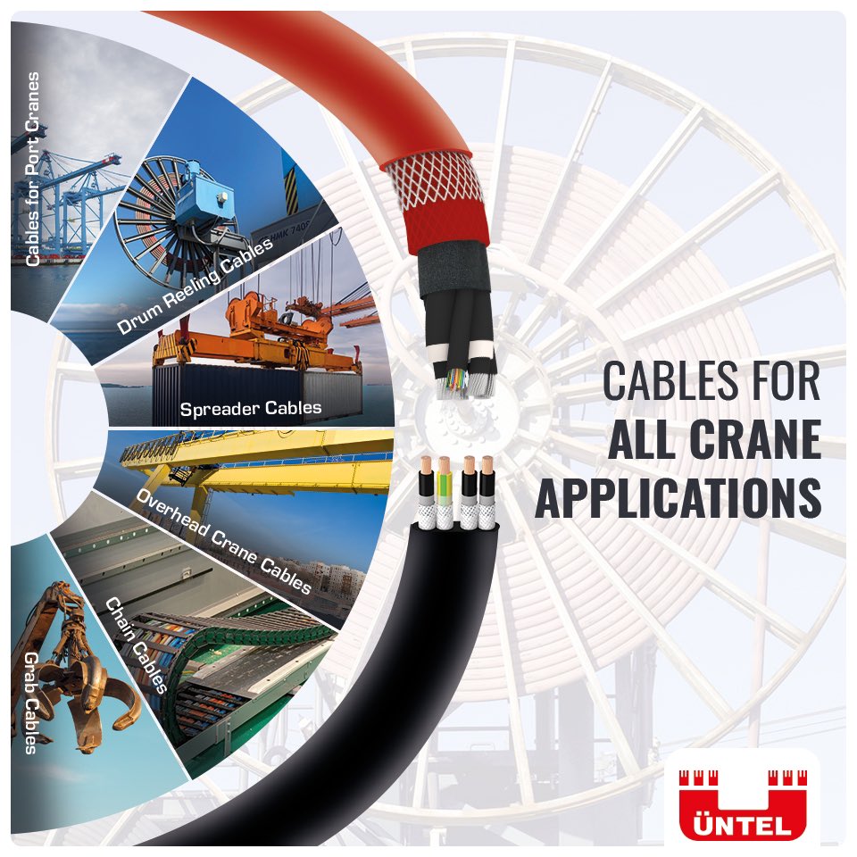 UntelKablo's tweet photo. High Performance Power and Control Cables for Mobile, Lifting, Reeling, Conveyor and Crane Systems... Designed for extreme conditions, withstand heavy tensile strength and bending stress.
#ÜntelKablo #Üntel #UntelCable https://t.co/MbcsBwDUBX