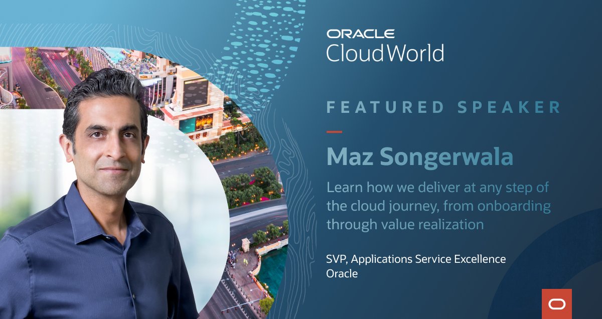 MayfieldNate's tweet photo. Join Maz Songerwala at @CloudWorld 2022 and learn how @Oracle delivers service excellence for customers no matter where they are on their #cloud journey. Can't attend in person? Get a digital pass and tune in virtually! https://t.co/HNud6ZIRNH #OCW https://t.co/IqeJz5aYsr