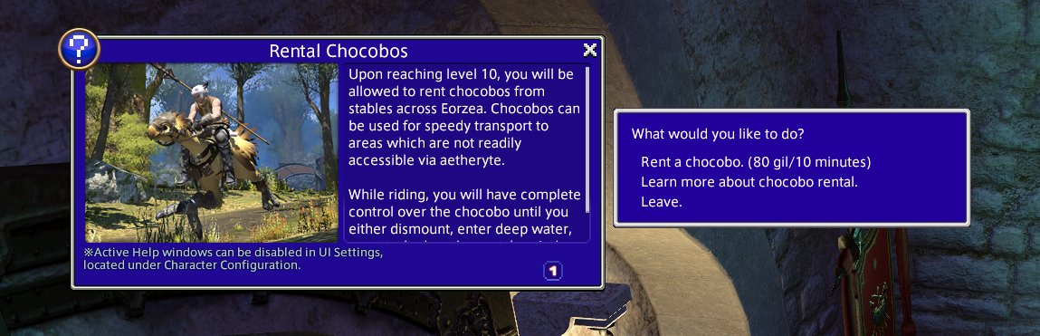 fisherfruity's tweet photo. TIL: You can RENT CHOCOBO MOUNTS?

You mean I didn't have TO RUN ALL THIS TIME!? 6.5k Hours and how am I just learning this? 

#FFXIV https://t.co/2JJ0Ty1cga
