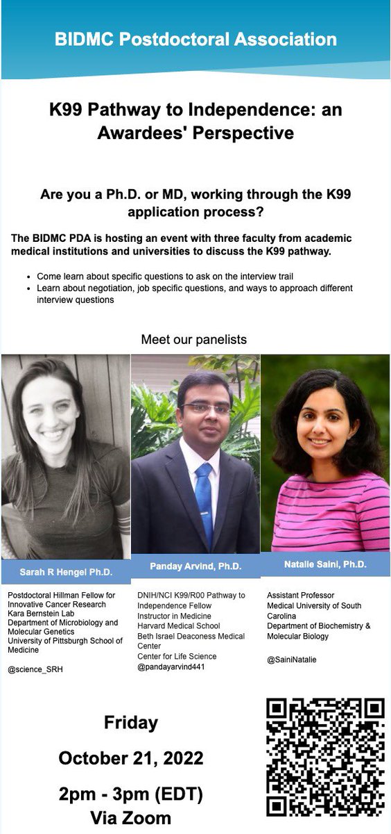 BIDMCPostdocs (@bidmcpda) on Twitter photo Calling all M.D.s and Ph.D.s! Join this exciting event by our three accomplished panelists on October 21st 2022 from 2-3 virtually! Link for registration below 👇🏻 @science_SRH <a href="/pandayarvind441/">Arvind Panday & Lab</a> @SainiNatalie Calling all M.D.s and Ph.D.s! Join this exciting event by our three accomplished panelists on October 21st 2022 from 2-3 virtually! Link for registration below 👇🏻 @science_SRH <a href="/pandayarvind441/">Arvind Panday & Lab</a> @SainiNatalie