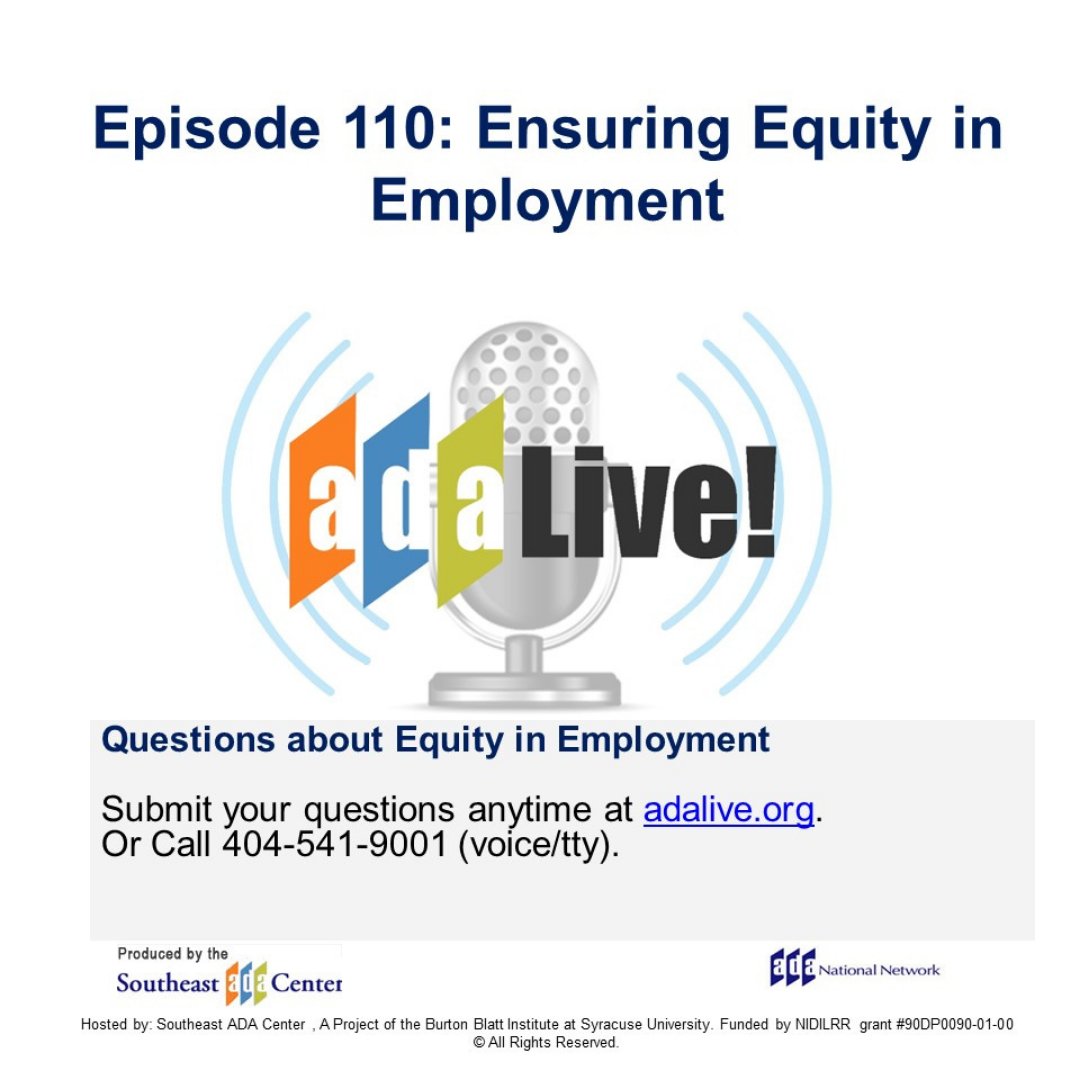 Now live! ADA Live podcast - Episode 110: Ensuring Equity in Employment: A Celebration of National Disability Employment Awareness Month (NDEAM).#DisabilityInclusive #NDEAM Learn more at: adalive.org/episodes/episo…