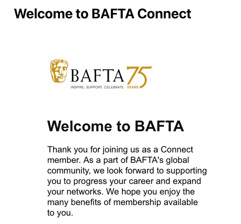 Vix93's tweet image. Well this is lovely news! Been accepted into BAFTA Connect 🥳 

Learnt so much and met so many great people through #baftacrew I’m looking forward to the next stage of #baftaconnect and kicking back @BAFTA195 and enjoying all the wonderful @BAFTA events! 🤩
#writer #screenwriter