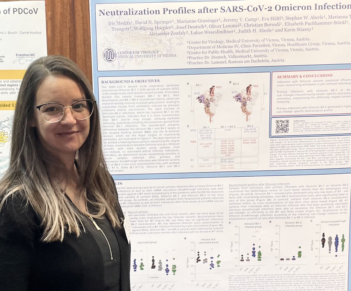 Iris Medits (@irismedits) on Twitter photo Great poster session and interesting discussions!
Happy to share our data on Omicron neutralization 😊 Work done with K Stiasny <a href="/AberleJudith/">Judith Aberle</a> <a href="/LammelOliver/">Oliver Lammel</a> <a href="/DSprngr/">David Springer</a> <a href="/m_graninger/">Marianne Graninger</a> and many others! Great poster session and interesting discussions!
Happy to share our data on Omicron neutralization 😊 Work done with K Stiasny <a href="/AberleJudith/">Judith Aberle</a> <a href="/LammelOliver/">Oliver Lammel</a> <a href="/DSprngr/">David Springer</a> <a href="/m_graninger/">Marianne Graninger</a> and many others!