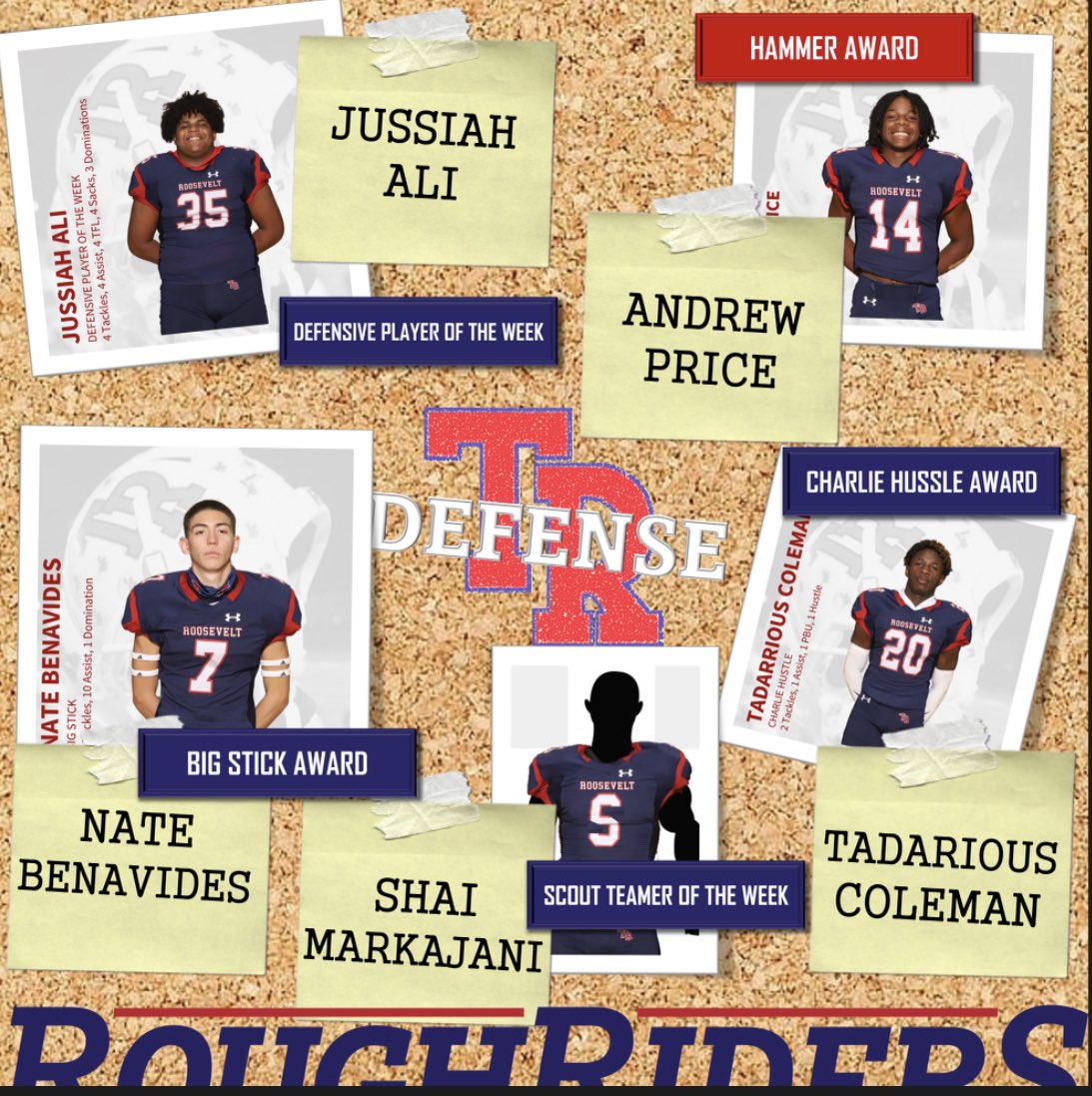 TRRoughRiderFB's tweet photo. 🚨Players of the Week vs Churchill!💯
Let’s Go! 😤
#TheVELT https://t.co/9gb8PgES0Q