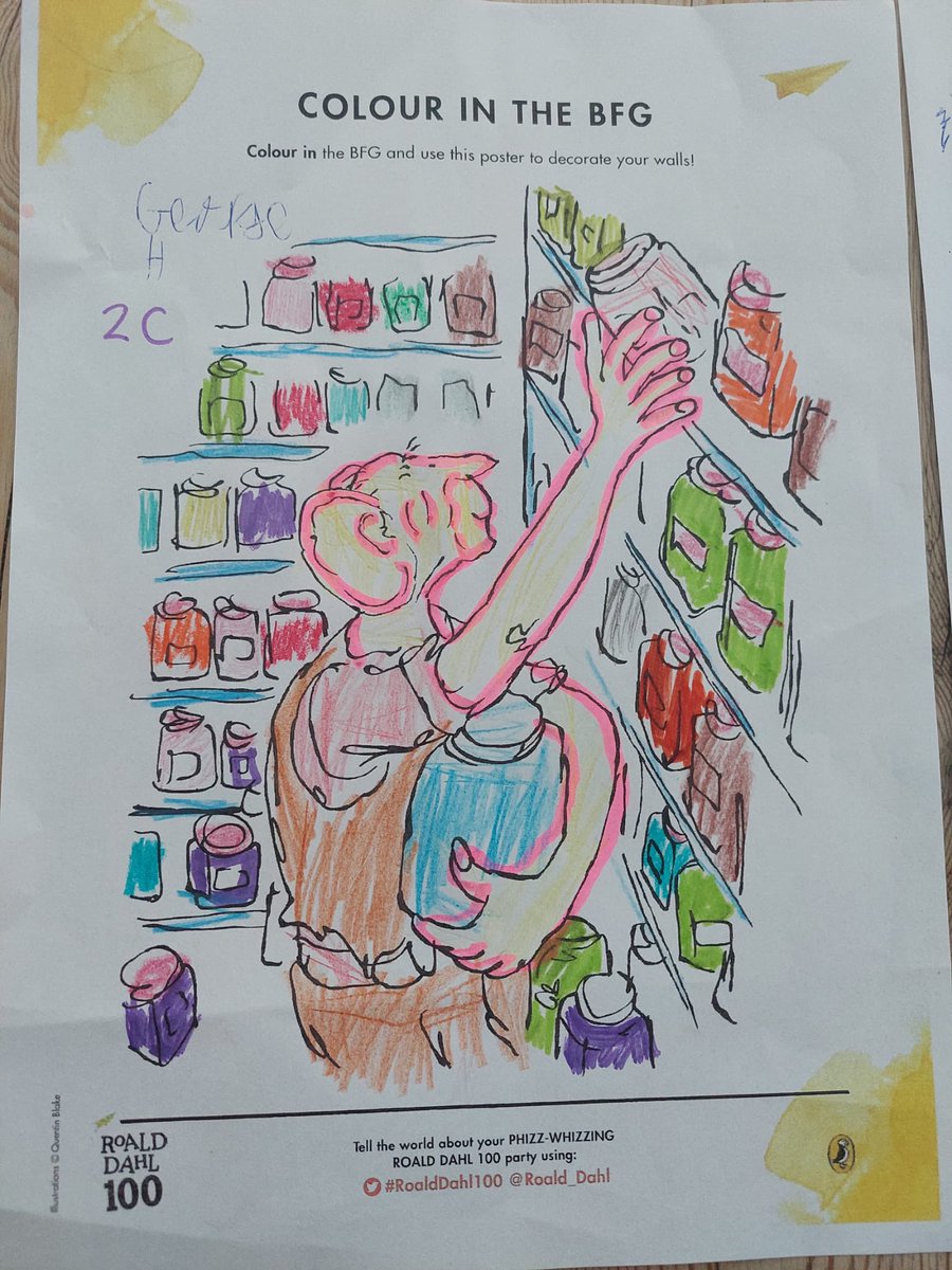 Em_H_2's tweet photo. @wclpsyear2 @WCLPS 
🎨🖍
George has had a lot of fun colouring in for #roalddahlday https://t.co/3gHpz9rYrL