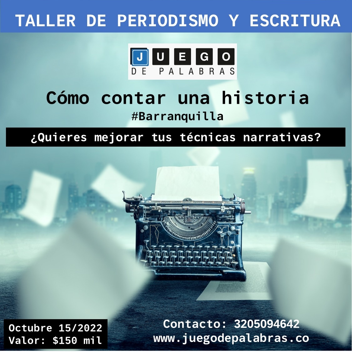 ¿Te gustan las historias? Aprende a escuchar la música de las palabras y el ritmo de la narración, la importancia de releer y el valor de los sentidos. No te pierdas esta nueva edición del taller de narrativa periodística 'Cómo contar historias'.  Dirige: Juan Alejandro Tapia.