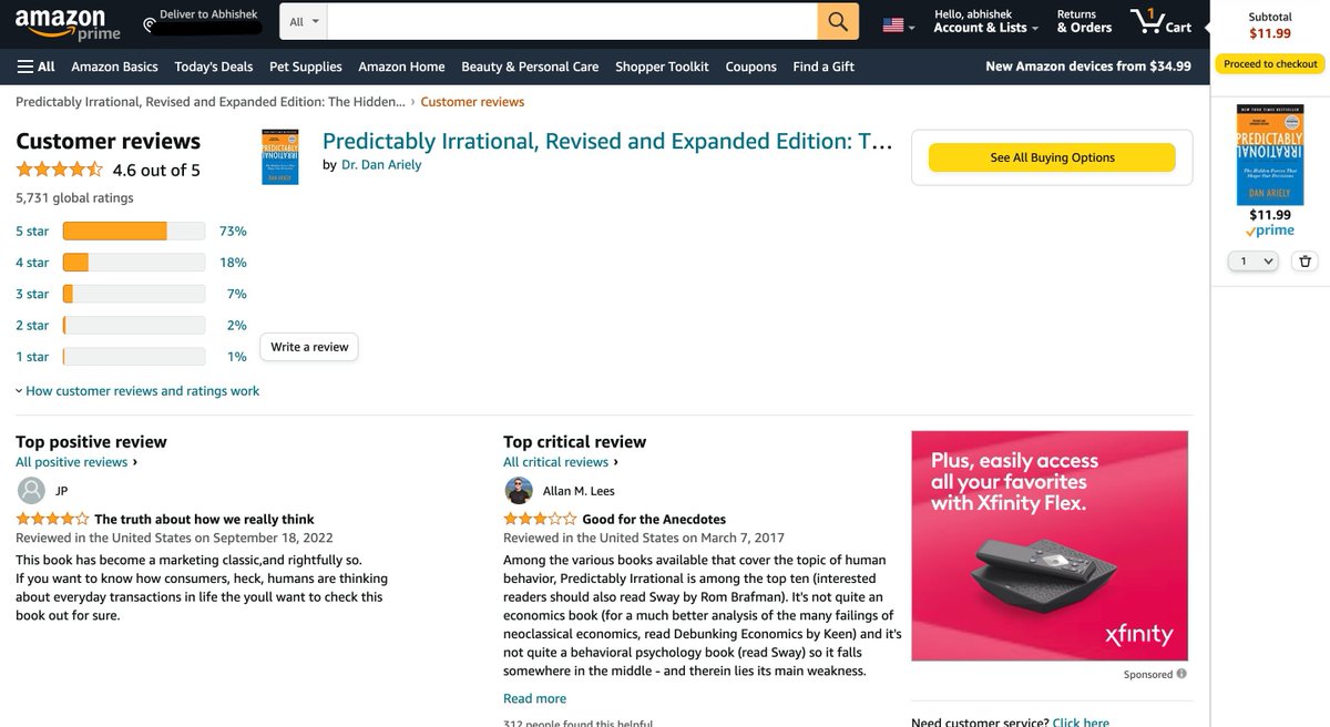 abhishekshah173's tweet photo. Want to improve your landing page? 

Add a negative review...

Brands like Amazon always include negative reviews.

Confused about why it works?

Tomorrow, I'll show 11,292 marketers how to leverage the same effect.

Sign up for $0 here:
https://t.co/0IKLg7ZSl7 https://t.co/fGz2Lxmf4h